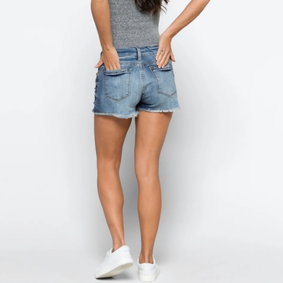 EUC | STS BLUE | Aubrey Mid Rise Fray Hem Side Slit Boyfriend Short - Picture 5 of 6